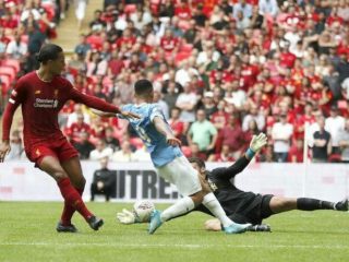 Liverpool menang 3-2 atas lawannya, Manchester City di babak semifinal FA Cup di Stadion Wembley, Sabtu (16/4/2022).