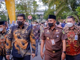 Walikota Medan, Bobby Nasution saat menghadiri undian e-parking
