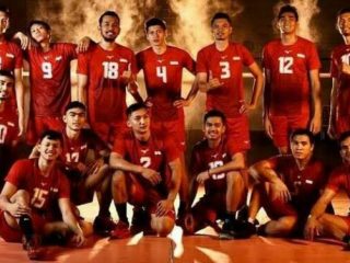 Para pemain bola volly Putera Timnas Indonesia Sea Games 2021