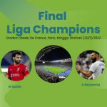 Adu ketajaman antara Kareem Benzema dan Mohammed Salah bakal tersaji di Stadion Stade de France, Saint-Denis, Paris, Perancis tempat digelarnya final Liga Champions 2021 -2022, Minggu dini hari (29/5/2022).