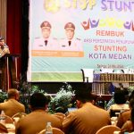 Walikota Medan, Bobby Nasution saat memberikan arahan pada kegiatan Rembuk Stunting di Hotel Grand Mercure, Selasa (31/5/2022)