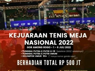 Meski tidak pernah mendapatkan dukungan dari Kemenpora, Pengurus Pusat Persatuan Tenis Meja Seluruh Indonesia (PP PTMSI) menggelar kejuaraan nasional (Kejurnas) dengan hadiah Rp500 juta.