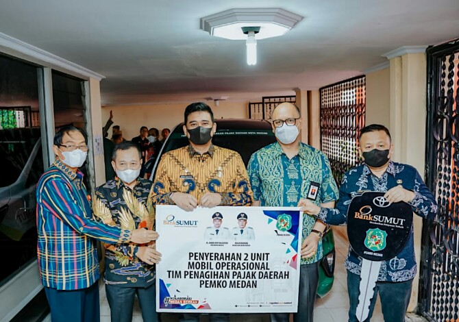 PT Bank Sumut bekerja sama dengan BP2RD Kota Medan kembali meresmikan pembukaan Loket Penerimaan Pembayaran Pajak Daerah Kota Medan yang berlokasi di UPT 1 Jln Turi Medan, Kamis (9/6/2022).