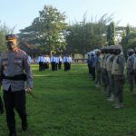 Kapolrestabes Medan, Kombes Pol Valentino mengecek kesiapan pasukan saat apel personel Operasi Toba 2022, Senin (13/6/2022)