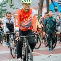 Walikota Medan, Bobby Nasution mengikuti fun bike,Minggu (19/6/2022)