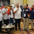 Ketum KORMI Nasional Hayono Isman (tiga dari kanan) bersama Ketum KORMI Sumut Baharuddin Siagian (empat dari kanan) berfoto bersama usai pembukaan Fornas VI Palembang.