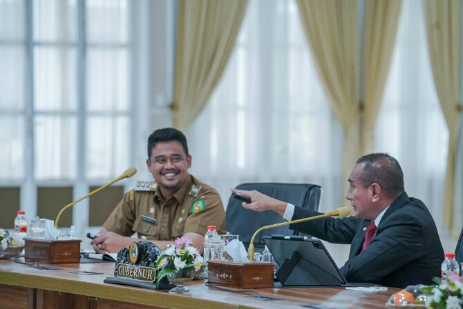 Walikota Medan, Bobby Nasution bersama Gubsu, Edy Rahmayadi