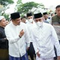 Walikota Medan, Bobby Nasution bersama Gubsu saat hendak meninjau penyembelihan hewan kurban