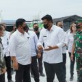 Walikota Medan, Bobby Nasution bersama Menteri ATR/BPN, Hadi T saat mengunjungi Terminal Tipe-A Amplas, Selasa (12/7/2022)