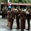 Kepala Kejaksaan Tinggi Sumatera Utara Idianto, SH,MH memimpin upacara peringatan Hari Bhakti Adhyaksa (HBA) yang ke-62 di lapangan upacara kantor Kejati Sumut, Jalan AH Nasution Medan, Jumat (22/7/2022).