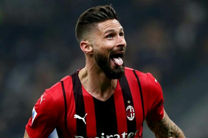 O Giroud akan menjadi andalan Milan dalam laga melawan Inter, Sabtu (3/9/2022)