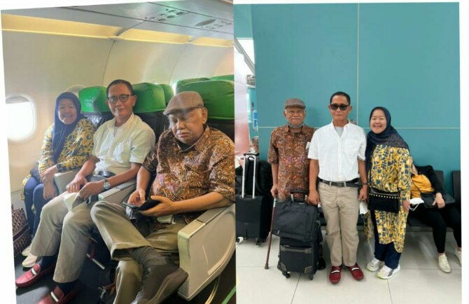Prof Budi Agustono melansir fotonya saat bertemu Prof Azyumardi Azra di Bandara dan Pesawat sebelum Ketua Dewan Pers itu mengalami kendala kesehatan dan dilarikan ke RS Serdang, Selangor.
