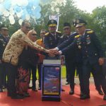 Walikota Medan, Bobby Afif Nasution melaunching aplikasi pemandu transportasi umum pada Peringatan Hari Perhubungan Nasional 2022 di Lapangan Benteng Medan, Sabtu (17/9/2022)