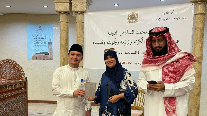 Hafiz asal Medan, Sumatera Utara, Farhan Muhammadi menyabet Juara 1 Cabang Hafalan 5 Juz dan Tilawah pada MTQ Internasional di Maroko