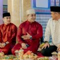 Ribuan umat islam menghadiri Peringatan Maulid Nabi Besar Muhammad SAW 1444 H yang diselenggarakan Pemko Medan di Masjid Raya Al Mashun, Selasa (11/10)/2022). Bertindak sebagai penceramah Alustadz, Riza Muhammad.