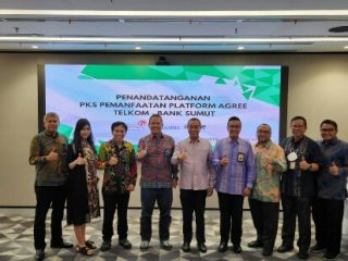 PT Bank Sumut menjalin kerjasama dengan PT Telkom Indonesia (Persero) Tbk (Telkom) melalui penyediaan layanan agree untuk solusi layanan digital agrikultur terpadu ekosistem sektor pertanian secara digital.