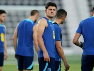 Pemain Timnas Inggris, Harry Maguire menjadi salah satu andalan lini belakang tim berjuluk tiga singa itu saat melawan Iran di Stadion Khalifa