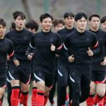 Pemain Korea Selatan saat melakukan sesi latihan jelang laga melawan Uruguay