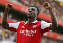 Eddie Nketiah akan menjadi andalan Arsenal di lini serang saat melawan West Ham di Emirates Stadium