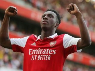 Eddie Nketiah akan menjadi andalan Arsenal di lini serang saat melawan West Ham di Emirates Stadium