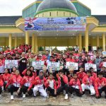 Gubernur Sumatera Utara (Sumut) Edy Rahmayadi menghadiri acara Gebyar Olahraga Masyarakat dan Tali Asih Peraih Medali Fornas VI di Lapangan Astaka, Jalan Pancing/ Williem Iskandar, Deliserdang, Jumat (30/12/2022).
