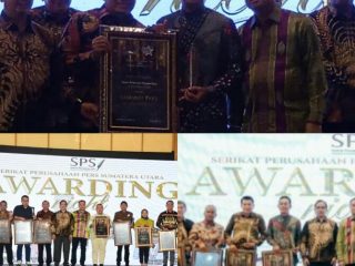 Gus Irawan Pasaribu, anggota komisi XI DPR RI, meraih penghargaan di malam puncak kegiatan Serikat Perusahaan Pers (SPS) Awarding Night 2022 dari ribuan orang yang menjadi penilaian para pengurus SPS Sumatera Utara (Sumut) untuk tahun 2022.