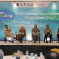 Kepala Dinas Kominfo Sumut Ilyas Sitorus mewakili Gubernur Sumut Edy Rahmayadi menjadi narasumber Webinar F1 Powerboat, Perkuat Potensi Wisata Danau Toba di Hotel JW Marriot, Medan, Senin (30/1). (kaldera/diskominfo)