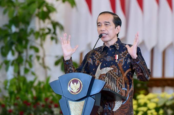 Presiden Jokowi saat membuka Rakornas Kepala Daerah 2023, Selasa (17/1/2023). Jokowi mengingatkan soal kebebasan beragama dan beribadah.(kaldera/setneg)