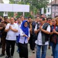 Walikota Siantar, Susanti saat menyambut Ketua Umum SMSI, Firdaus dan rombongan peserta Ekspedisi Kaldera Toba, Senin (6/1/2023). Foto:SMSI Sumut