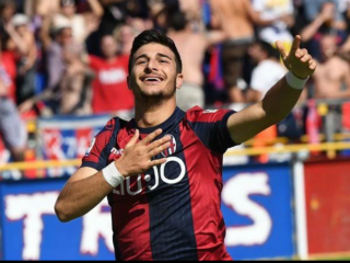 Ricardo Orsolini pencetak gol tunggal Bologna atas Inter Milan di Stadion Renato Dall'Ara, Minggu (26/2/2023). Foto:google