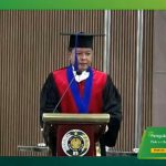 Rektor Universitas Sumatera Utara (USU) Prof. Dr. Muryanto Amin, S.Sos., M.Si., resmi dikukuhkan sebagai Guru Besar Tetap Ilmu Politik, Senin (6/3/2023).