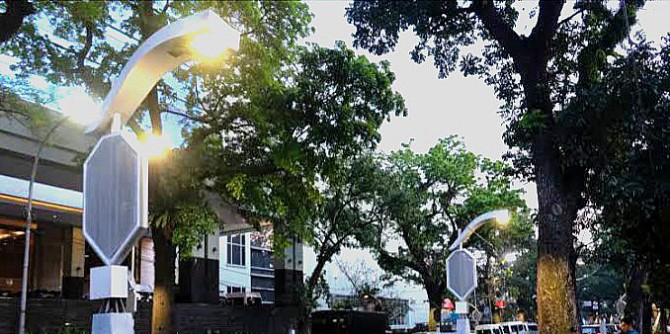 Lampu jalan di kota Medan