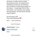 Warganet terpantau mengungkapkan rasa kecewa mereka dengan membanjiri kolom komentar tiga postingan terakhir di dua akun Instagram resmi FIFA