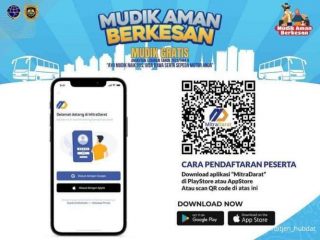 Berikut informasi terkait cara daftar mudik gratis Kemenhub 2023 naik bus via aplikasi MitraDarat. (Instagram @ditjen_hubdat)
