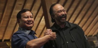 Ketum DPP Partai Gerindra Prabowo Subianto dan Ketum DPP Partai Nasdem Surya Paloh sepakat menghormati putusan politik masing-masing, Minggu (5/3/2023).(kaldera/ist)