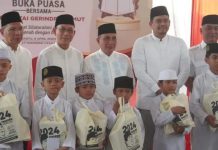 DPD Partai Gerindra Sumut memperingati Nuzulul Quran 1444 H, sekaligus buka puasa bersama anak yatim piatu. Kegiatan berlangsung di Kantor DPD Partai Gerindra Sumut, Jalan Sudirman, Sabtu (8/4/2023).