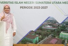Prof. Dr. Nurhayati, MA, dilantik menjadi Rektor UINSU 2023-2027.