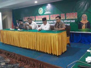 Forum kerukunan umat Beragama (FKUB) Kota Medan bekerjasama dengan Rumah Moderasi Beragama (RMB) Universitas Islam Negeri Sumatera Utara (UINSU) menggelar lokalatih mediator konflik suku, agama, ras dan antargolongan (SARA) 15 Mei 2023 hingga 20 Mei 2023 di Hotel Madani, Jalan SM Raja, Medan.