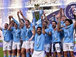 Pemain Man City Juara Liga Inggris. Foto:Google