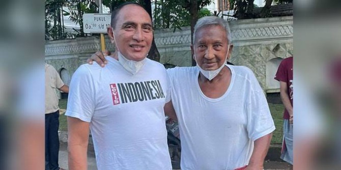 Mantan Gubernur Sumatera Utara (Sumut) Rudolf Matzuoka bersama Gubsu Edy Rahmayadi