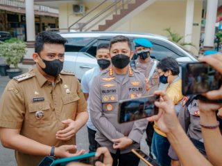Walikota Medan, Bobby Nasution bersama Kapolrestabes Medan, Kombes Pol Valentino
