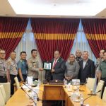 Ketua DPRD Sumatera Utara,Baskami Ginting menerima kunjungan peserta Sekolah Staf dan Pimpinan Tinggi (Sespimti) Polri di ruang kerjanya, Selasa (25/7/2023).