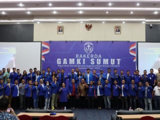 Presiden Joko Widodo menghadiri pengukuhan kepengurusan dewan pimpinan pusat (DPP) dan peresmian pembukaan rapat kerja nasional (rakernas) Gerakan Angkatan Muda Kristen Indonesia (GAMKI) Tahun 2023.