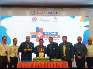 Dalam rangka memperingati Hari Bakti Dokter Indonesia ke 115 dan HUT ke 73 Ikatan Dokter Indonesia, Bank Sumut ikut memeriahkan event Medan Medical Week 2023 yang bertempat di Ballroom PT Bank Sumut Lt 10 Medan
