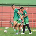 Para pemain PSMS Medan saat melakukan latihan di Stadion Teladan Medan, Jumat sore (22/9/2023)