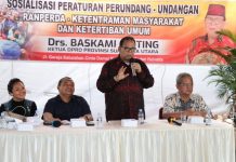 Ketua DPRD Sumatera Utara Baskami Ginting mengajak segenap warga Kelurahan Cinta Damai, Kecamatan Medan Helvetia untuk kompak menjaga lingkungan dari peredaran narkoba.