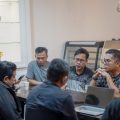 Ketua Demokrat Sumut, Lokot Nasution saat berdiskusi dengan jurnalis, Jumat (29/9/2023)