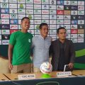 Kapten PSMS, Joko Susilo dan Pelatih PSMS, Ridwan Saragih didampingi Media Officer PSMS, Syukri Harahap saat konfrensi pers dengan wartawan, Sabtu (30/9/2023)