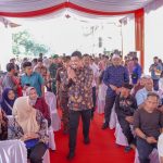 Walikota Medan, Bobby Nasution saat menghadiri peletakan batu pertama pembangunan overpass di Jalan Stasiun, Medan, Kamis (5/10/2023)