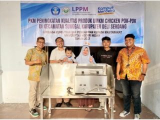 Lembaga Penelitian dan Pengabdian Kepada Masyarakat (LPPM) Universitas Negeri Medan (Unimed) dengan tim pelaksana yang terdiri dari Ketua Pasca Dwi Putra, S.E., M.Si., bersama anggota Muhammad Edwin Fransiari, M.K.M., Roza Thohiri, S.E., M.Si., dan mahasiswa melalui Program Kemitraan Masyarakat (PKM) melakukan kegiatan pendampingan manajemen usaha, manajemen keuangan, manajemen pemasaran dan manajemen produksi kepada mitra UMKM Chicken Pok Pok.